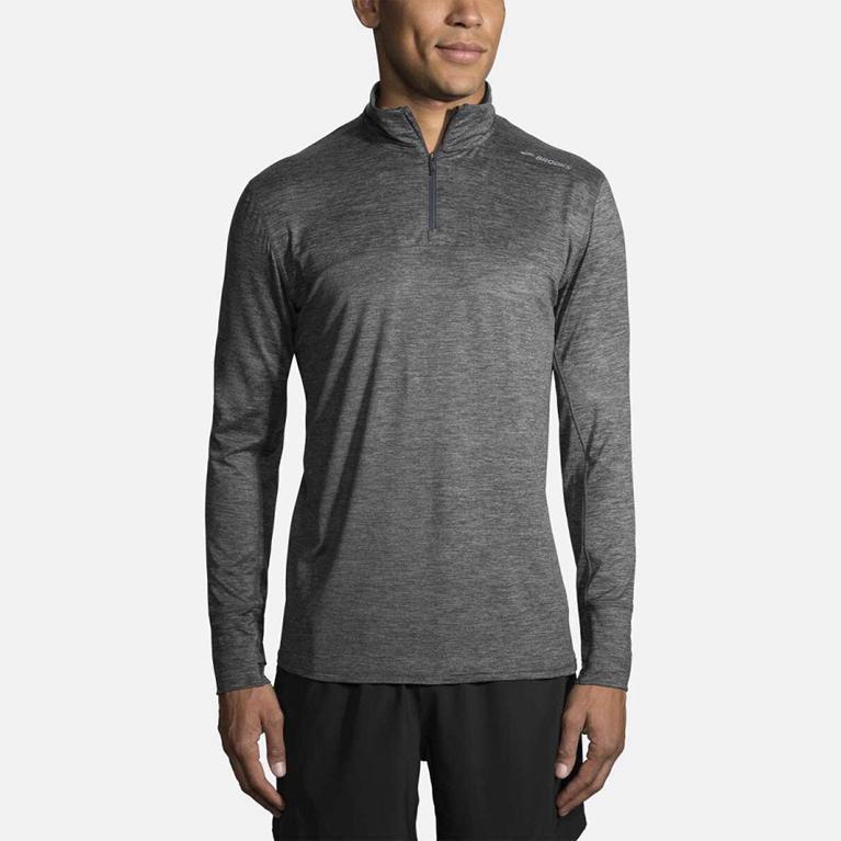 Brooks Men's DASH HALF ZIP Running Jackets - Grey - Canada (ZDHOF-7950)